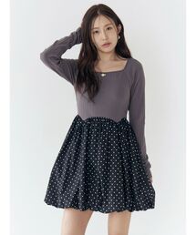 CALNAMUR | ドッキングバルーンミニワンピース(ワンピース)