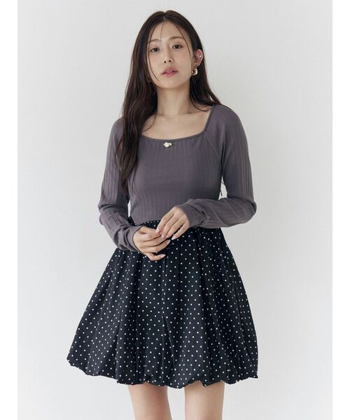 CALNAMUR（カルナムール）の「ドッキングバルーンミニワンピース（ワンピース・レディース・チャコールグレー/ブラック・SMALL/MEDIUM）」の8枚目の写真