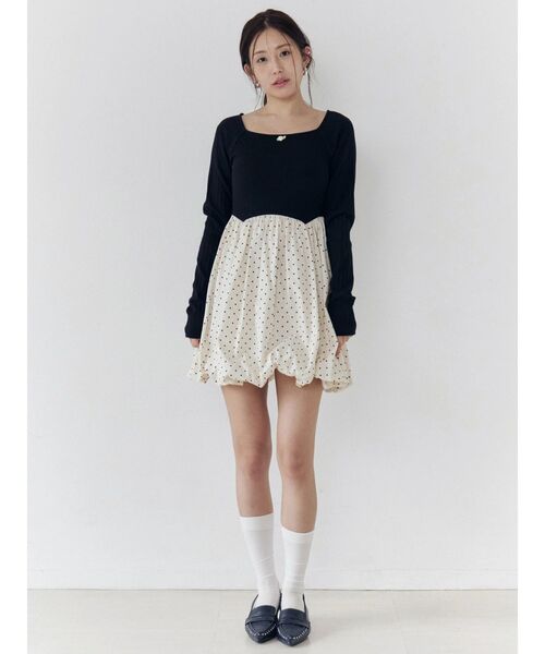 CALNAMUR（カルナムール）の「ドッキングバルーンミニワンピース（ワンピース・レディース・チャコールグレー/ブラック・SMALL/MEDIUM）」の14枚目の写真