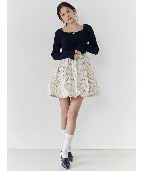 CALNAMUR（カルナムール）の「ドッキングバルーンミニワンピース（ワンピース・レディース・チャコールグレー/ブラック・SMALL/MEDIUM）」の15枚目の写真