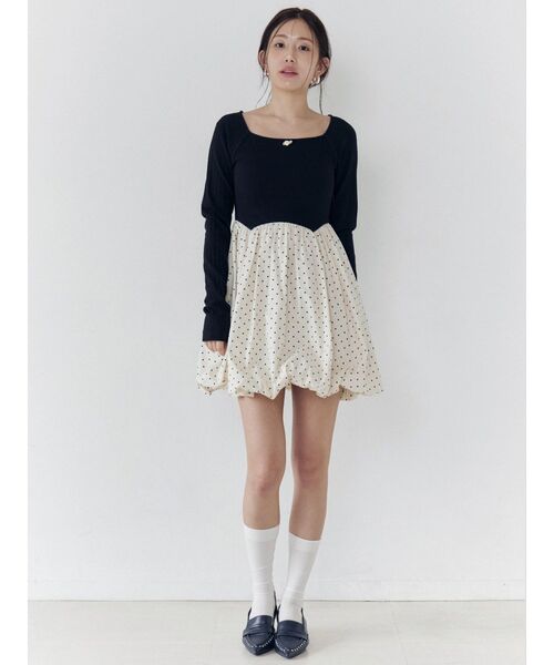 CALNAMUR（カルナムール）の「ドッキングバルーンミニワンピース（ワンピース・レディース・チャコールグレー/ブラック・SMALL/MEDIUM）」の17枚目の写真