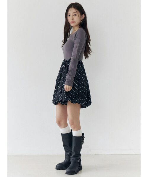 CALNAMUR（カルナムール）の「ドッキングバルーンミニワンピース（ワンピース・レディース・チャコールグレー/ブラック・SMALL/MEDIUM）」の18枚目の写真