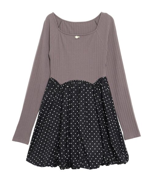 CALNAMUR（カルナムール）の「ドッキングバルーンミニワンピース（ワンピース・レディース・チャコールグレー/ブラック・SMALL/MEDIUM）」の3枚目の写真