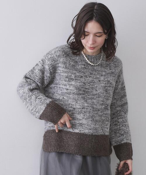 セール】カラーMIXミドルゲージニット【洗濯機OK】（ニット/セーター