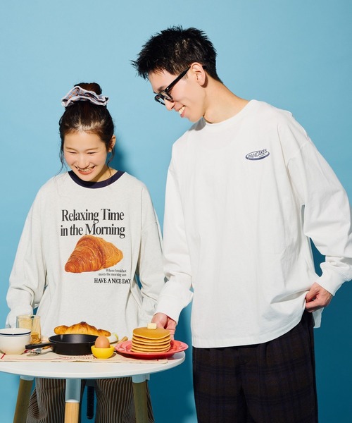 niko and...（ニコアンド）の「【にっぽんのASAGOHAN】アソートロンT【UNISEX】（Tシャツ/カットソー・レディース・オフホワイト/ライトグレー/ブラウン・MEDIUM/LARGE）」の4枚目の写真