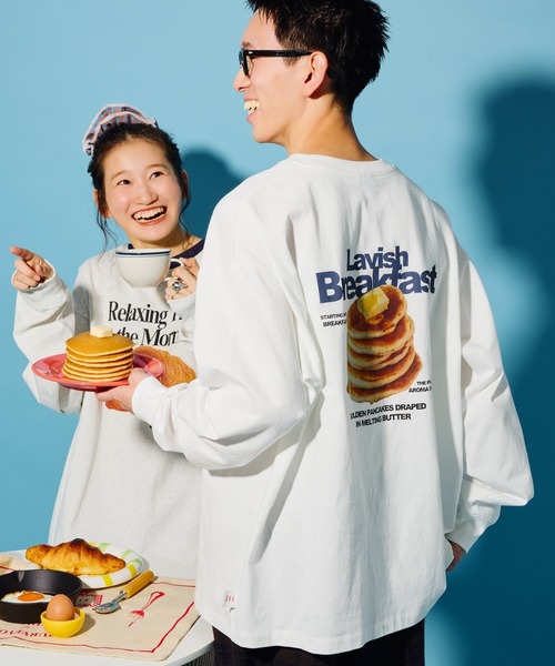 niko and...（ニコアンド）の「【にっぽんのASAGOHAN】アソートロンT【UNISEX】（Tシャツ/カットソー・レディース・オフホワイト/ライトグレー/ブラウン・MEDIUM/LARGE）」の7枚目の写真