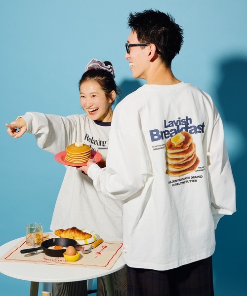 niko and...（ニコアンド）の「【にっぽんのASAGOHAN】アソートロンT【UNISEX】（Tシャツ/カットソー・レディース・オフホワイト/ライトグレー/ブラウン・MEDIUM/LARGE）」の8枚目の写真