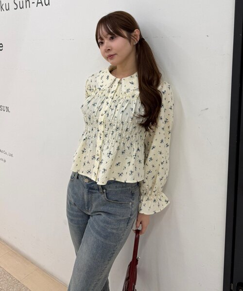 continuer de NICE CLAUP（コンティニューデナイスクラップ）の「シャーリングペプラムブラウス（シャツ/ブラウス・レディース・ブラック/アイボリー/ネイビー/その他3/その他2/その他1/その他4・FREE）」の11枚目の写真