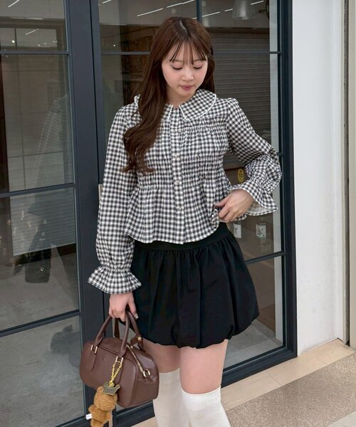 continuer de NICE CLAUP（コンティニューデナイスクラップ）の「シャーリングペプラムブラウス（シャツ/ブラウス・レディース・ブラック/アイボリー/ネイビー/その他3/その他2/その他1/その他4・FREE）」の19枚目の写真