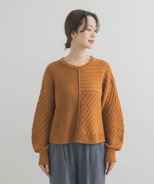 セール】パッチワーク柄袖ボリュームニット（ニット/セーター）｜URBAN