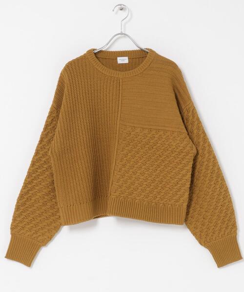 URBAN RESEARCH DOORS（アーバンリサーチドアーズ）の「パッチワーク柄袖ボリュームニット（ニット/セーター・レディース・ゴールド/チャコールグレー/ライトベージュ・FREE）」の18枚目の写真