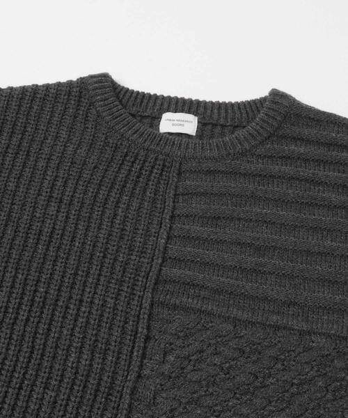 URBAN RESEARCH DOORS（アーバンリサーチドアーズ）の「パッチワーク柄袖ボリュームニット（ニット/セーター・レディース・ゴールド/チャコールグレー/ライトベージュ・FREE）」の8枚目の写真