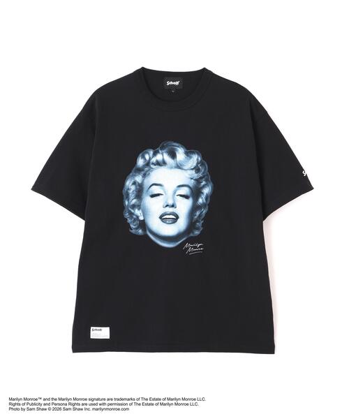 Schott(ショット)の「Schott/ショット/MARILYN MONROE MONOCHROME T-SHIRT/マリリンモンロー モノクローム Tシャツ(Tシャツ/カットソー・メンズ・ブラック/ホワイト・2XL/L/M/XL)」の2枚目の写真