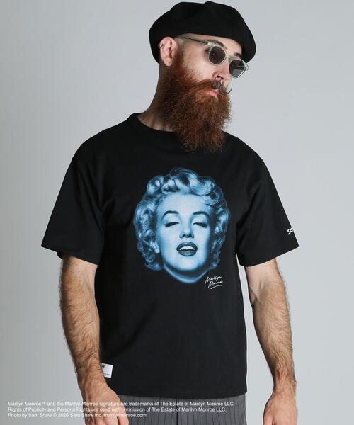 Schott(ショット)の「Schott/ショット/MARILYN MONROE MONOCHROME T-SHIRT/マリリンモンロー モノクローム Tシャツ(Tシャツ/カットソー・メンズ・ブラック/ホワイト・2XL/L/M/XL)」の13枚目の写真