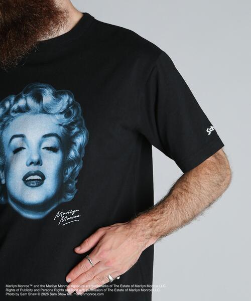 Schott(ショット)の「Schott/ショット/MARILYN MONROE MONOCHROME T-SHIRT/マリリンモンロー モノクローム Tシャツ(Tシャツ/カットソー・メンズ・ブラック/ホワイト・2XL/L/M/XL)」の15枚目の写真