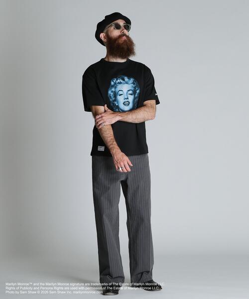 Schott(ショット)の「Schott/ショット/MARILYN MONROE MONOCHROME T-SHIRT/マリリンモンロー モノクローム Tシャツ(Tシャツ/カットソー・メンズ・ブラック/ホワイト・2XL/L/M/XL)」の8枚目の写真
