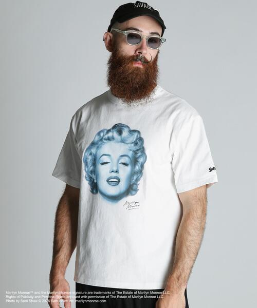 Schott(ショット)の「Schott/ショット/MARILYN MONROE MONOCHROME T-SHIRT/マリリンモンロー モノクローム Tシャツ(Tシャツ/カットソー・メンズ・ブラック/ホワイト・2XL/L/M/XL)」の6枚目の写真