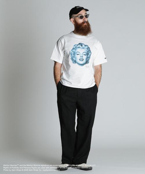 Schott(ショット)の「Schott/ショット/MARILYN MONROE MONOCHROME T-SHIRT/マリリンモンロー モノクローム Tシャツ(Tシャツ/カットソー・メンズ・ブラック/ホワイト・2XL/L/M/XL)」の3枚目の写真