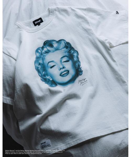 Schott(ショット)の「Schott/ショット/MARILYN MONROE MONOCHROME T-SHIRT/マリリンモンロー モノクローム Tシャツ(Tシャツ/カットソー・メンズ・ブラック/ホワイト・2XL/L/M/XL)」の4枚目の写真