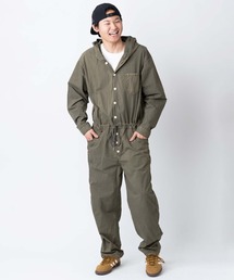 gym master（ジムマスター）の「ピグメントコットンナイロンキャンパジャマ（つなぎ/オールインワン）」