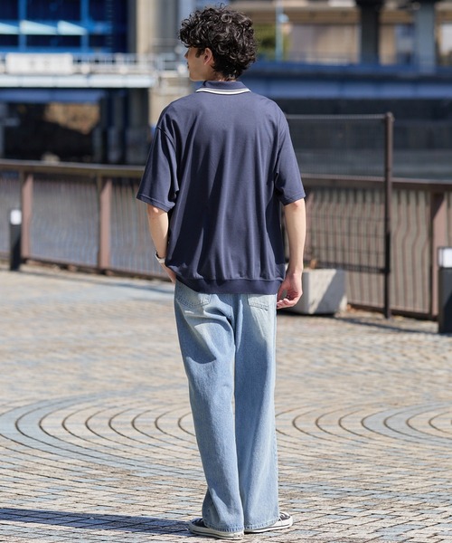 CONVERSE(コンバース)の「CONVERSE JACK PURCELL/コンバース ジャックパーセル バックメッシュ ロゴプリント ラインデザイン ポロシャツ(ポロシャツ・メンズ・ネイビー/チャコール/オフホワイト・L/M)」の19枚目の写真