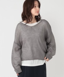 studio CLIP | 5ゲージダブルフロントモヘアタッチプルオーバー＋カットソーSET(ニット/セーター)