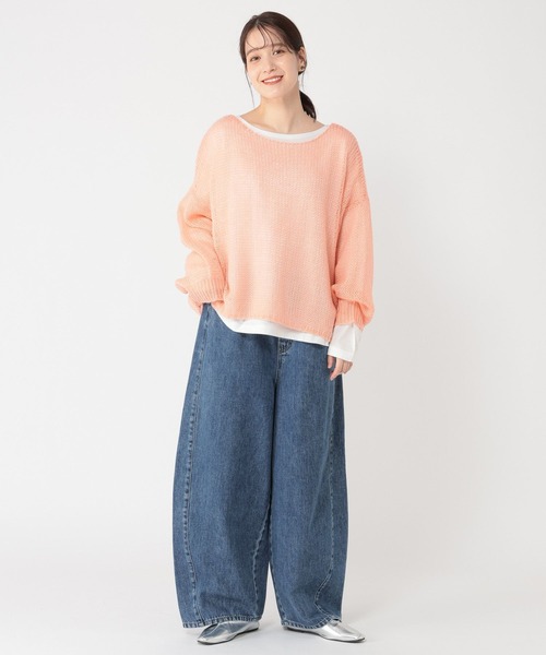 studio CLIP（スタディオクリップ）の「5ゲージダブルフロントモヘアタッチプルオーバー＋カットソーSET（ニット/セーター・レディース・スモーク/アイボリー/ピンク・FREE）」の11枚目の写真