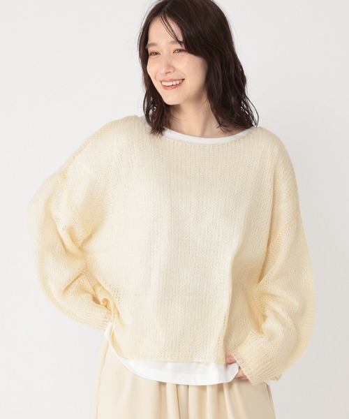 studio CLIP（スタディオクリップ）の「5ゲージダブルフロントモヘアタッチプルオーバー＋カットソーSET（ニット/セーター・レディース・スモーク/アイボリー/ピンク・FREE）」の14枚目の写真