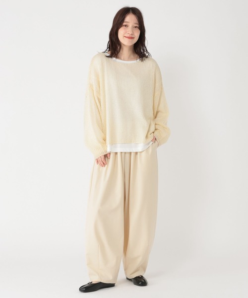 studio CLIP（スタディオクリップ）の「5ゲージダブルフロントモヘアタッチプルオーバー＋カットソーSET（ニット/セーター・レディース・スモーク/アイボリー/ピンク・FREE）」の16枚目の写真