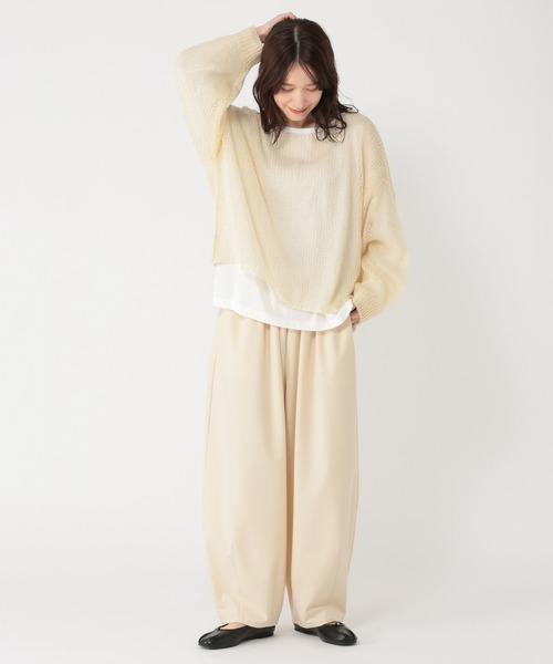 studio CLIP（スタディオクリップ）の「5ゲージダブルフロントモヘアタッチプルオーバー＋カットソーSET（ニット/セーター・レディース・スモーク/アイボリー/ピンク・FREE）」の17枚目の写真