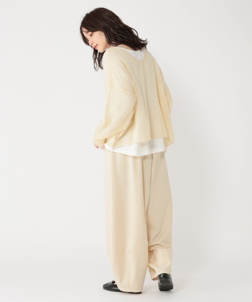 studio CLIP（スタディオクリップ）の「5ゲージダブルフロントモヘアタッチプルオーバー＋カットソーSET（ニット/セーター・レディース・スモーク/アイボリー/ピンク・FREE）」の18枚目の写真