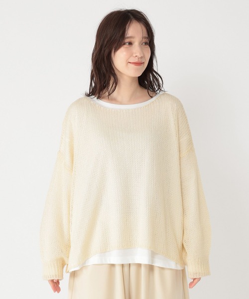 studio CLIP（スタディオクリップ）の「5ゲージダブルフロントモヘアタッチプルオーバー＋カットソーSET（ニット/セーター・レディース・スモーク/アイボリー/ピンク・FREE）」の19枚目の写真