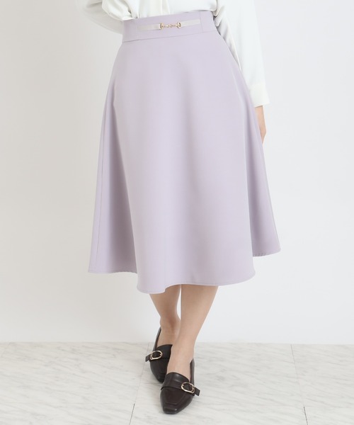 TRUDEA(トルディア)の「ダブルクロスビット付きフレアスカート(スカート・レディース・モカ/ベージュ/ネイビー/ラベンダー・SMALL/MEDIUM/LARGE)」の13枚目の写真