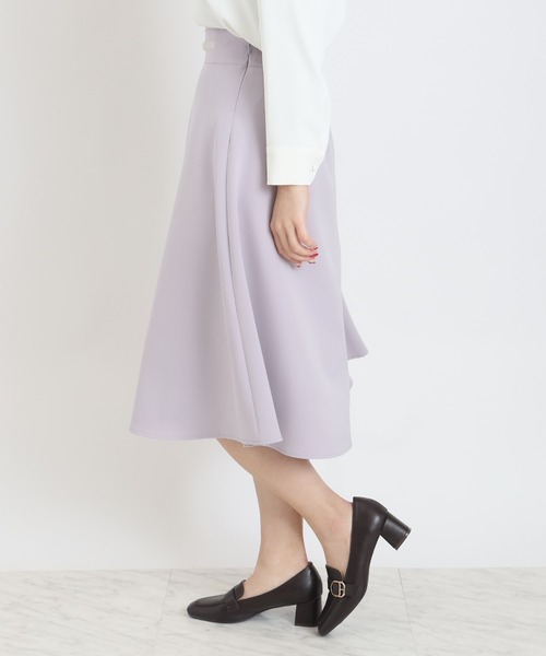 TRUDEA(トルディア)の「ダブルクロスビット付きフレアスカート(スカート・レディース・モカ/ベージュ/ネイビー/ラベンダー・SMALL/MEDIUM/LARGE)」の12枚目の写真