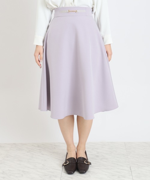 TRUDEA(トルディア)の「ダブルクロスビット付きフレアスカート(スカート・レディース・モカ/ベージュ/ネイビー/ラベンダー・SMALL/MEDIUM/LARGE)」の8枚目の写真