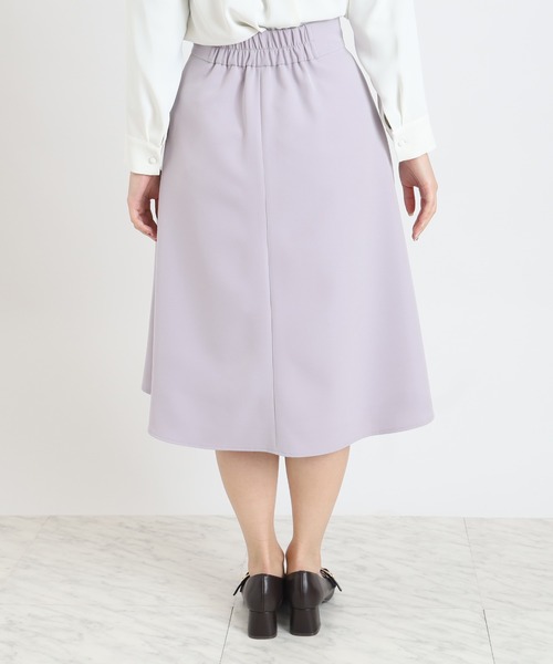 TRUDEA(トルディア)の「ダブルクロスビット付きフレアスカート(スカート・レディース・モカ/ベージュ/ネイビー/ラベンダー・SMALL/MEDIUM/LARGE)」の6枚目の写真