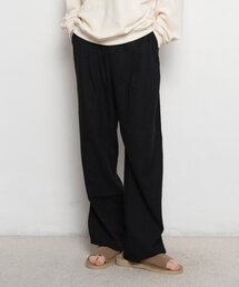 THE-ABON（エイボン）の「メンズサマー ワイド リネンパンツ ブラック（スラックス）」