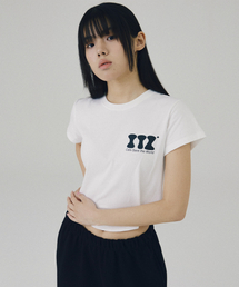 ITZ MINI LOGO CROP T SHIRT - WHITE