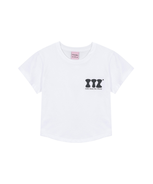 ITZAVIBE（イッザバイブ）の「ITZ MINI LOGO CROP T SHIRT - WHITE（Tシャツ/カットソー・レディース・その他・ONE SIZE）」の2枚目の写真