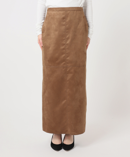 U by SPICK&SPAN（ユーバイスピックアンドスパン）の「フェイクスエードバックスリットスカート（スカート・レディース・ブラウン・36/38）」の9枚目の写真