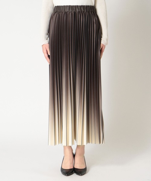 Jines（ジネス）の「ニットプリーツスカート（スカート・レディース・ブラウン/ブラック・38）」の3枚目の写真