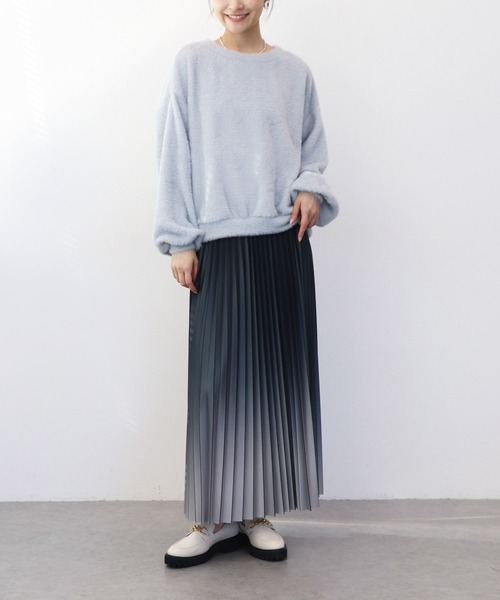 Jines（ジネス）の「ニットプリーツスカート（スカート・レディース・ブラック/ブラウン・38）」の19枚目の写真