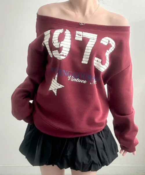VIVID LADY(ビビッドレディー)の「【裏起毛】 オフショル ボートネック 2WAY スウェットトップス(スウェット・レディース・ワイン/ブラック/アイボリー/グレー・FREE)」の7枚目の写真