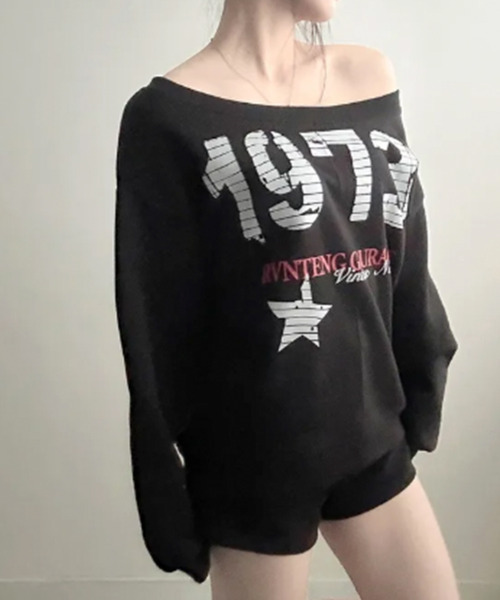 VIVID LADY(ビビッドレディー)の「【裏起毛】 オフショル ボートネック 2WAY スウェットトップス(スウェット・レディース・ワイン/ブラック/アイボリー/グレー・FREE)」の11枚目の写真