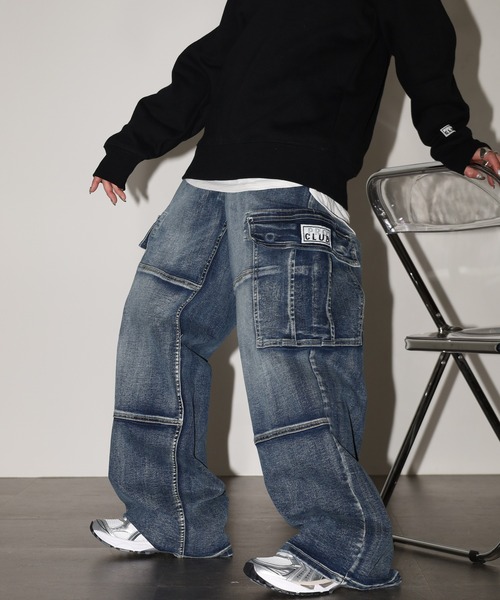 PRO CLUB (プロクラブ)の「PRO CLUB デニムカーゴパンツ セットアップ可(カーゴパンツ・メンズ・ワンウォッシュ/ブラック・36/34/32/38/40/42/30/28)」の8枚目の写真