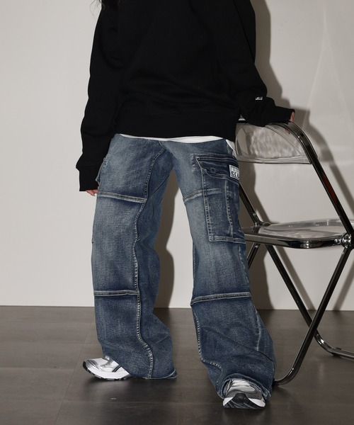PRO CLUB (プロクラブ)の「PRO CLUB デニムカーゴパンツ セットアップ可(カーゴパンツ・メンズ・ワンウォッシュ/ブラック・36/34/32/38/40/42/30/28)」の10枚目の写真