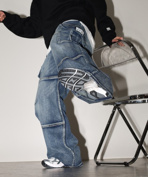 PRO CLUB (プロクラブ)の「PRO CLUB デニムカーゴパンツ セットアップ可(カーゴパンツ・メンズ・ワンウォッシュ/ブラック・36/34/32/38/40/42/30/28)」の12枚目の写真