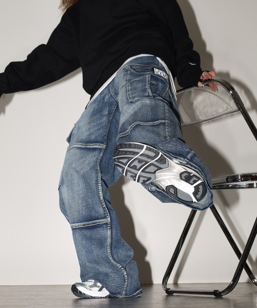 PRO CLUB (プロクラブ)の「PRO CLUB デニムカーゴパンツ セットアップ可(カーゴパンツ・メンズ・ワンウォッシュ/ブラック・36/34/32/38/40/42/30/28)」の13枚目の写真
