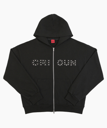 CRIGUN（クリガン）の「APPLIQUE RIVET ZIP UP HOODIE BLACK（パーカー）」