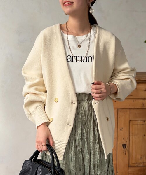 Chez toi（シェトワ）の「ニットテーラーカーディガン（カーディガン/ボレロ・レディース・グレー/アイボリー/ネイビー・FREE）」の6枚目の写真